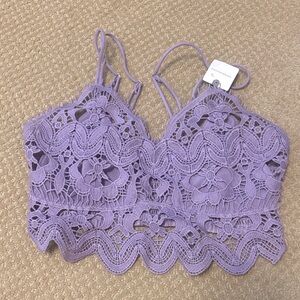 NWT Anthropologie Lavender Lace Bralette